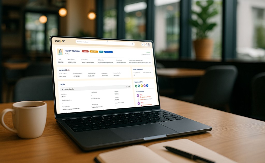Calbright Staff Portal - Student profile view
